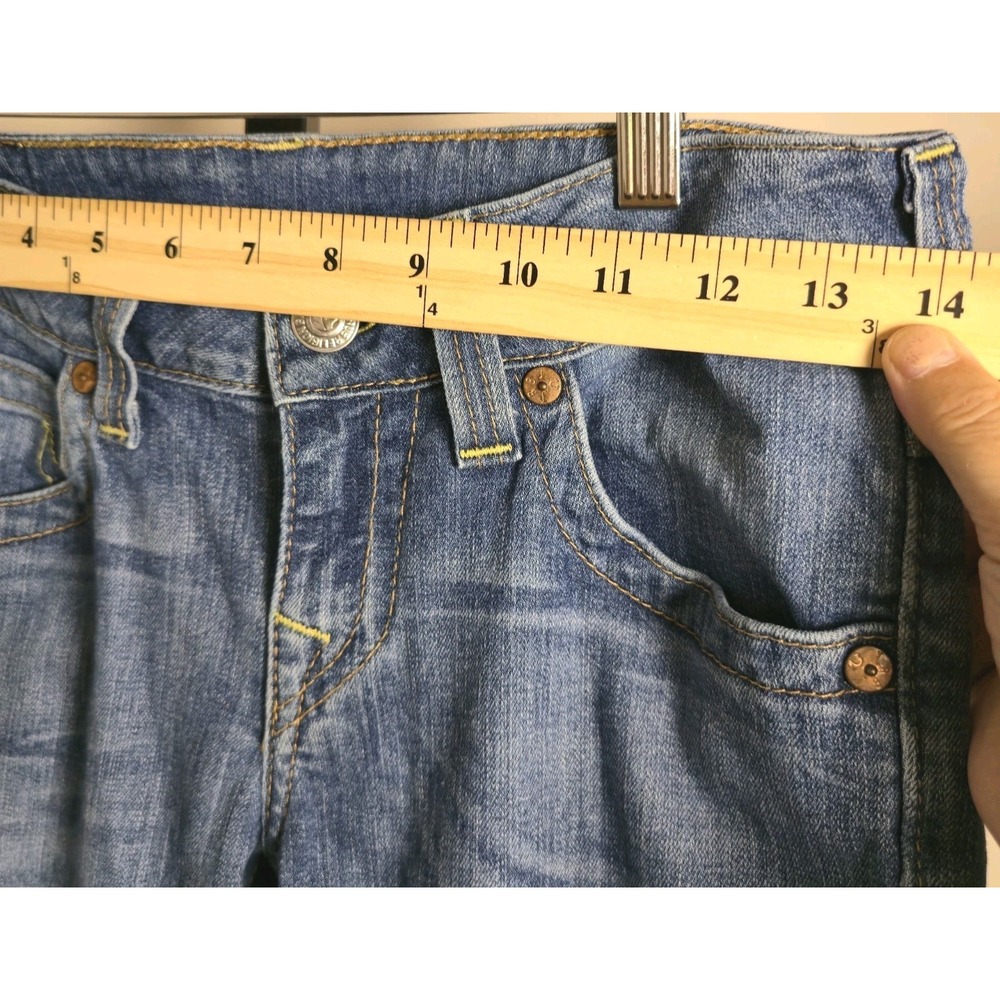 True Religion Joey Bootcut Jeans Low Rise Y2K Western Stitch Size 28 - Picture 9 of 13
